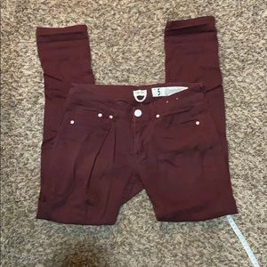 Maroon skinny jeans, Size 5